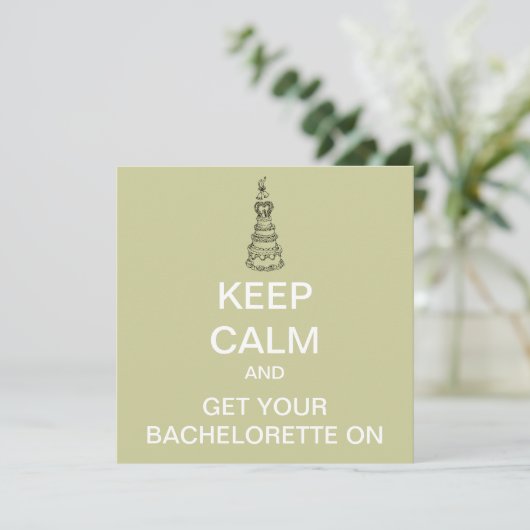 KEEP CALM Bachelorette Party Modern Invitation 招待状 (スタンド正面)