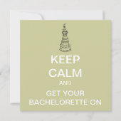 KEEP CALM Bachelorette Party Modern Invitation 招待状 (正面)