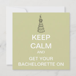 KEEP CALM Bachelorette Party Modern Invitation 招待状