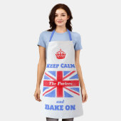 Keep Calm Bake On ユニオンジャック イギリス国旗 ユニセックス A エプロン (着用した状態)