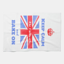 Keep Calm Bake On Union Jack British Flag  キッチンタオル