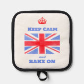 Keep Calm Bake On Union Jack British Flag  鍋敷き (正面)