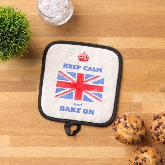 Keep Calm Bake On Union Jack British Flag  鍋敷き (トップダウン)
