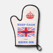 Keep Calm Bake On Union Jack British Flag NAME 鍋つかみ (正面)