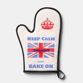 Keep Calm Bake On Union Jack British Flag NAME 鍋つかみ