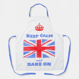 Keep Calm Bake On Union Jack British Flag Unisex エプロン