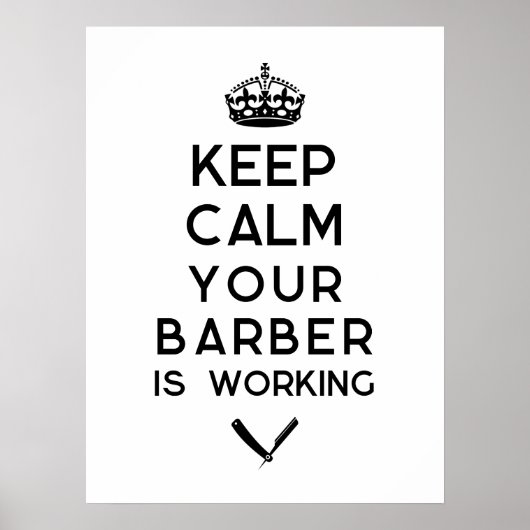 Keep calm barber ポスター (正面)