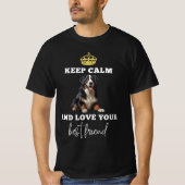 Keep Calm Bernese Tee, Bernese Mountain Dog TShirt Tシャツ (正面)