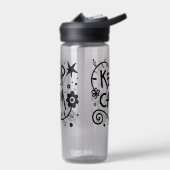 Keep Calm Bold Typography Black and White ウォーターボトル (左面)