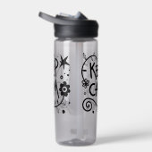 Keep Calm Bold Typography Black and White ウォーターボトル (右面)