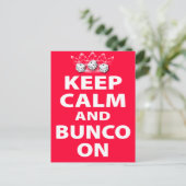 Keep Calm Bunco On デザイン ポストカード (スタンド正面)