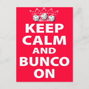 Keep Calm Bunco On デザイン ポストカード