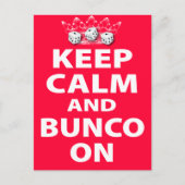 Keep Calm Bunco On デザイン ポストカード (正面)