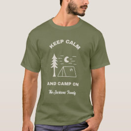Keep Calm & Camp On Camping Outdoors Mens T-shirt Tシャツ