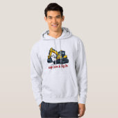 Keep Calm Dig On Cute Excavator Men's Hoodie パーカ (正面フル)