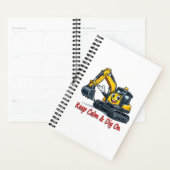 Keep Calm Dig On Cute Excavator Spiral Notebook プランナー手帳 (ディスプレー)
