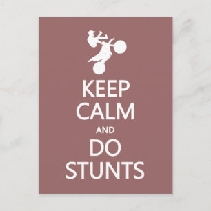 Keep Calm & Do Stunts カスタムカラーのポストカード ポストカード