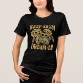 Keep Calm Dream On - ビンテージひまわり ボヘミアン トライブレンドTシャツ (正面)