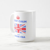 Keep Calm Drink Tea Union Jack British Flag  コーヒーマグカップ (正面左)