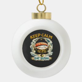 Keep Calm & Eat Sushi – 禅カワイイ寿司 セラミックボールオーナメント