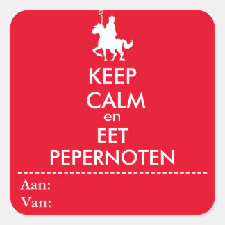 Keep Calm  en Eet Pepernoten Sticker スクエアシール