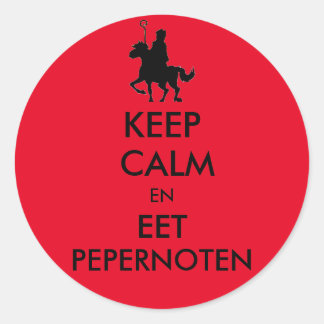Keep Calm  en Eet Pepernoten Sticker ラウンドシール