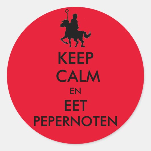 Keep Calm en Eet Pepernoten Sticker ラウンドシール (正面)