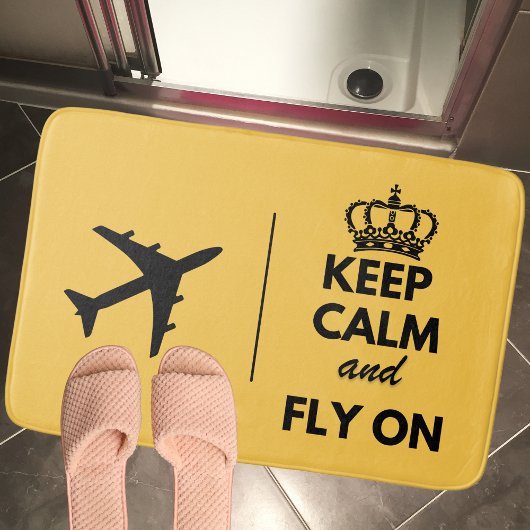 Keep Calm & Fly On,おもしろシンプル バスマット