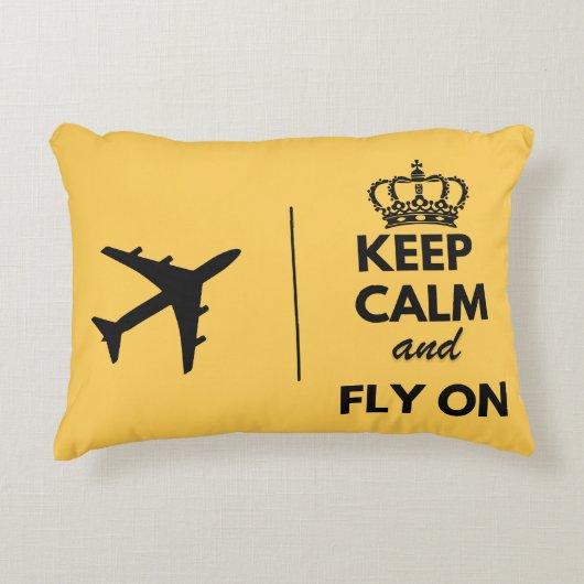 Keep Calm & Fly On, 面白いシンプルなようこそ アクセントクッション (正面)