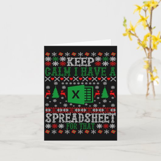 Keep Calm I Have A Spreadsheet For That Christmas  カード (黄色い花)
