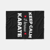 Keep Calm I Know 空手 武術 フリースブランケット (正面(横))