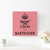 KEEP CALM I'M A BARTENDER スクエア壁時計 (ホーム)
