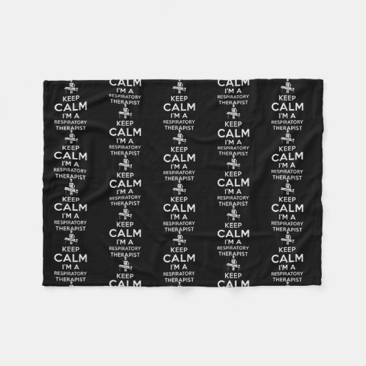 Keep calm I'm a Respiratory Therapist フリースブランケット (正面(横))