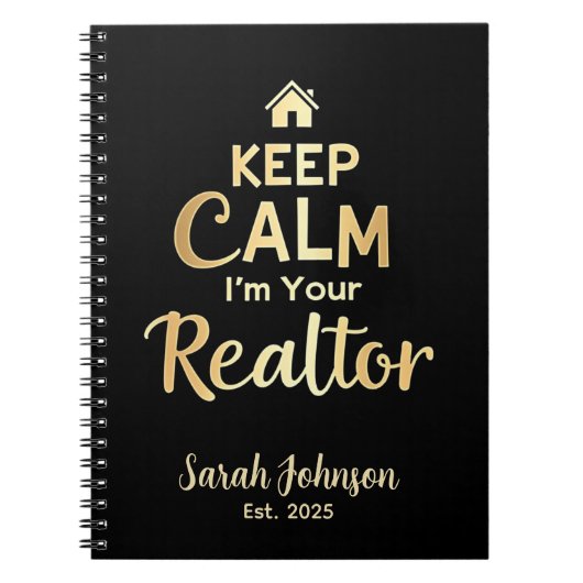 Keep Calm, I'm Your Realtor | 名前入り ノートブック (正面)