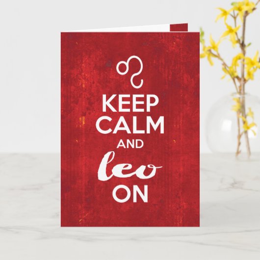 Keep Calm Leo On Birthday Astrological Sign カード (黄色い花)