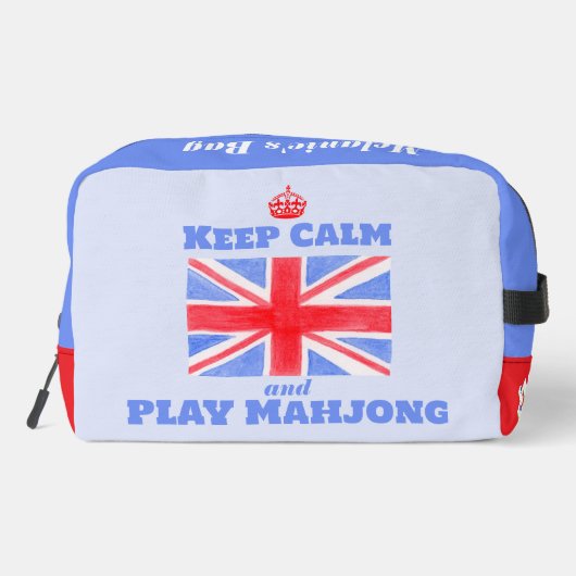 Keep Calm Mahjong Union Jack Brit Flag Tile Bag ドップキット (裏面)