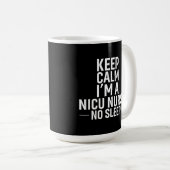 Keep Calm No Sleep - 強く、集中して コーヒーマグカップ (正面右)