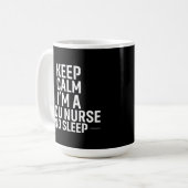 Keep Calm No Sleep - 強く、集中して コーヒーマグカップ (正面左)