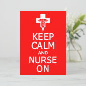 Keep Calm & Nurse On 招待状をカスタマイズ 招待状 (スタンド正面)