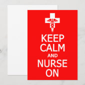 Keep Calm & Nurse On 招待状をカスタマイズ 招待状 (正面/裏面)