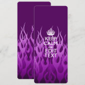 Keep Calm on Purple Racing Flamesのあなたのテキスト (正面/裏面)