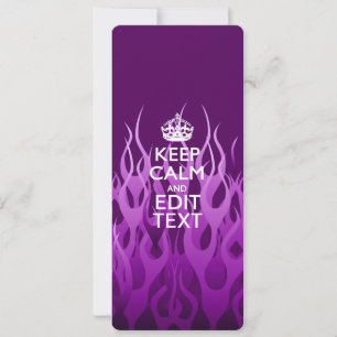Keep Calm on Purple Racing Flamesのあなたのテキスト