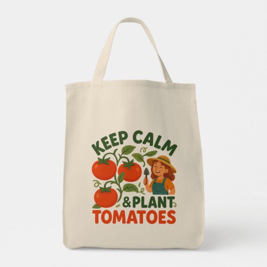 Keep Calm & Plant Tomatoes トートバッグ (裏面)