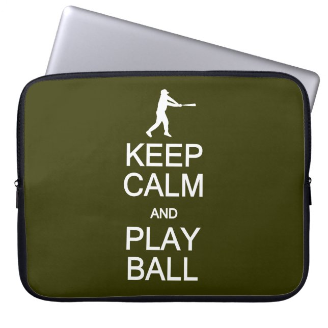 Keep Calm & Play Ball custom color ラップトップスリーブ (正面)