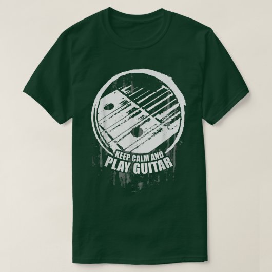 Keep Calm Play Guitar Ukulele Plectron Musician Re Tシャツ (デザイン正面)