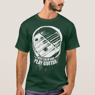 Keep Calm Play Guitar Ukulele Plectron Musician Re Tシャツ