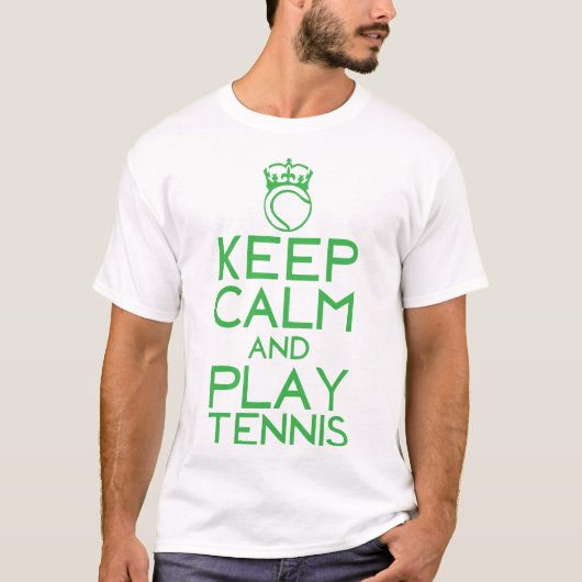 keep calm play tennis couronne balle tシャツ (正面)