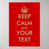 Keep calm poster | Customized with faux gold crown ポスター (正面)