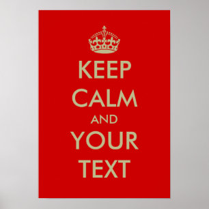 Keep calm poster   Customized with faux gold crown ポスター
