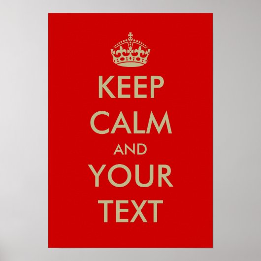 Keep calm poster | Customized with faux gold crown ポスター (正面)